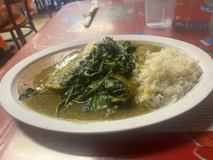 Spinach enchiladas   at Tarascos in Denver