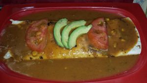 smothered bean burrito (vegan) at Tarascos in Denver