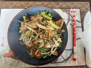 Mién xào - glass noodles with tofu & vegetables  at Asia Nativ in Hannover