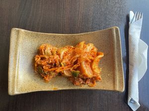 Kimchi - nice but definitely more than “a little" spicy  at Asia Nativ in Hannover