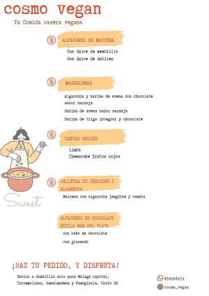 Catálogo de dulces at Cosmo Vegan in Torremolinos