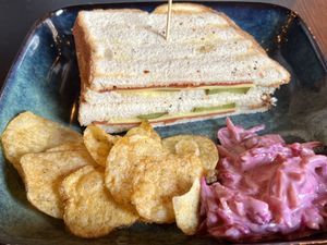 Pastrami toasted sandwich   at Oscar's Cafe in St Neots