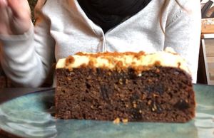 Sticky toffee cake at Oscar's Cafe in St Neots