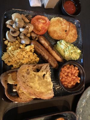 Vegan breakfast   at Oscar's Cafe in St Neots
