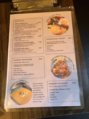 Menu  at Oscar's Cafe in St Neots