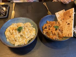 Risotto and jambalaya   at Oscar's Cafe in St Neots