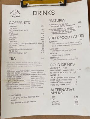   at Tell Your Friends Café in Bowen Island