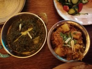 Saag Aloo and Aloo gobi at The Shakespeare Pub in Almaty