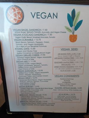 Ask for the Vegan Menu at The Atom Bistro and Coffee Bar in Glide