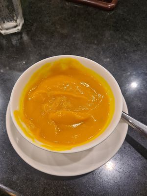 Pumpkin and coconut cream soup at Pumpkin Bistro & Restaurant in Hue