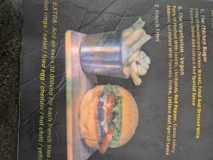 Vegan burger ingredients at Pumpkin Bistro & Restaurant in Hue