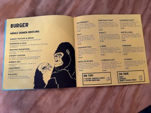 MENU: Burgers at Urban Gorillas - Vegan Revolution in Dusseldorf