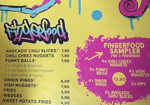 Fingerfood menu  at Urban Gorillas - Vegan Revolution in Dusseldorf
