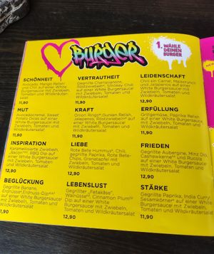 Menu at Urban Gorillas - Vegan Revolution in Dusseldorf