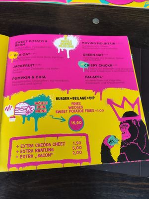 Menu at Urban Gorillas - Vegan Revolution in Dusseldorf