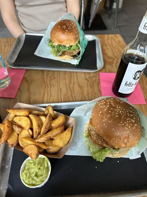 Vegan burgers and wedges, really enjoyed these!  at Urban Gorillas - Vegan Revolution in Dusseldorf