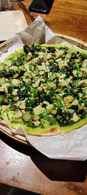 Vegan pizza at The Kind Roastery and Brew Room in Bangalore