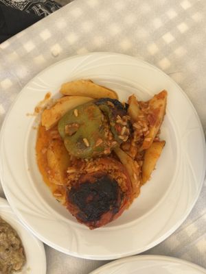 stuffed pepper and tomato   at Annita Ydra in Idra