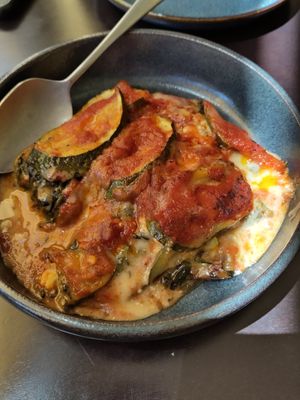 Spinach lasagna at Age of Aquarius in Barcelona