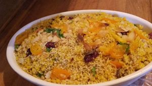 Jewelled couscous at Karen's Kitchen Troviscais Odemira in Troviscais
