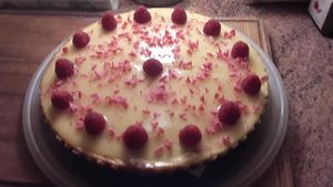 Orange and Lemon Carnival Cheesecake  at Karen's Kitchen Troviscais Odemira in Troviscais