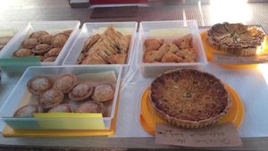 market table at Karen's Kitchen Troviscais Odemira in Troviscais