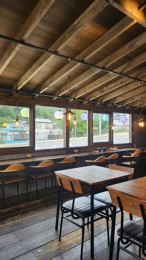 Cafe interior at Haostay Coffee in Fujikawaguchiko