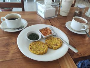 Taro patties...really good at ChaiKaffie  in Denpasar