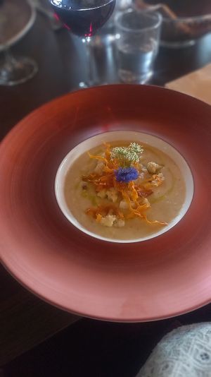 Cauliflower soup at Troll Restaurant in Trondheim