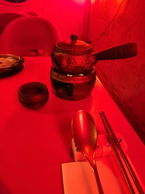 Pu erh sticky rice tea. A lovely tea choice, would recommend.  at Green Light District 红灯区 in Dusseldorf