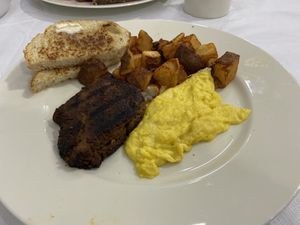 Steak and eggs  at Love It Vegan  in Torrington