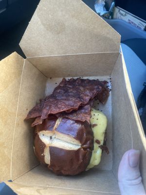 B.E.C. That rice paper bacon on the side was super flavorful   at Love It Vegan  in Torrington