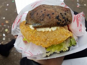 The BAD burger (vegan schnitzel) it’s amazing!!! at Pomodoro E Basilico  in West London