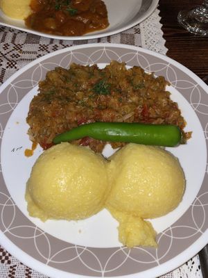 Cabbage with polenta   at Sergiana in Brasov
