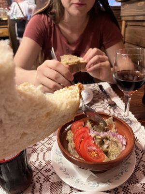 Aubergine dip   at Sergiana in Brasov