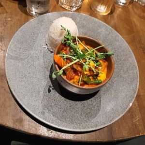 That red curry presented at McKays Hotel, Bar & Restaurant in Perth And Kinross
