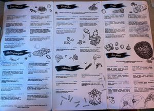 Menu (Jan 2025), with vegan dishes at top right   at Amukan Gourmet  in Chiloe