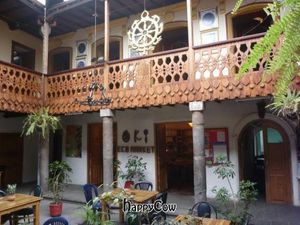 The charming courtyard leading to Oki Eco Market at Oki Eco Market in Quito