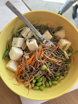 Soba noodle bowl with crispy tofu! at Alcove Market in Charleston