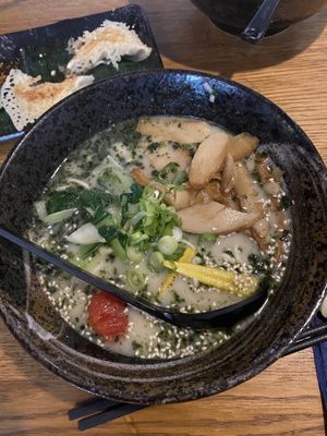Basil ramen   at Iimori Vegan Ramen  in Berlin
