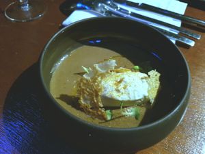 Bread ice cream and garlic cream at La Belle Verte in Toulouse