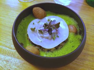 Raviole with blue cheese and mushrooms at La Belle Verte in Toulouse