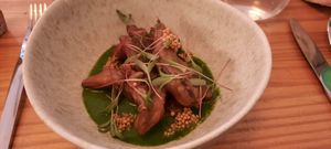 Tempura de pleurotes, cresson, pickels de moutarde at La Belle Verte in Toulouse