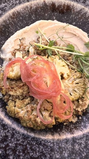 Cauliflower steak, mashed Tarbes beans  at La Belle Verte in Toulouse