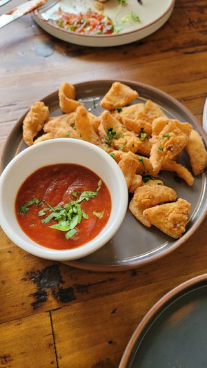 Coconut meat calamari at The Ginger Mule in Houston