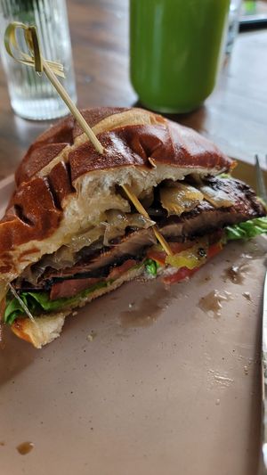 Mindless burger with Portobello at The Ginger Mule in Houston