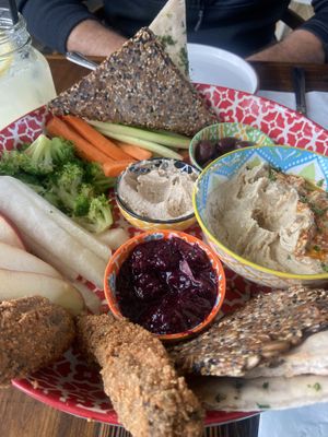 Hummus tapitas— a huge amount!  at The Ginger Mule in Houston