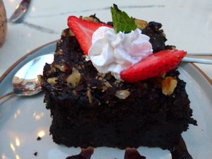 Brownie big enough for 4 at The Ginger Mule in Houston