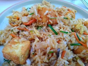 Fried Rice with Crispy Tofu (serves 2-4 people) at The Ginger Mule in Houston