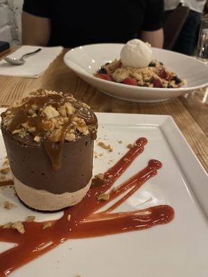 Peanut butter Carmel and berry crumble desserts   at Candle in New York City